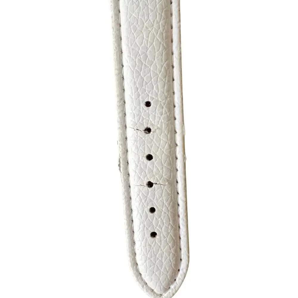 Paris Eiffel Tower White Vegan Leather Gold Tone Buckle Strap Analog Watch MINT - Picture 8 of 11